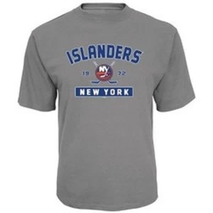 NHL Team Apparel New York Islanders T-Shirt Adult Medium Grey Team Logo - Picture 1 of 3