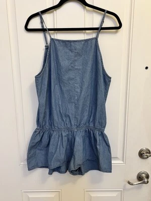 Una cucharadita Chambray ligero verano mameluco azul S correas ajustables 1086 Foto 1 de 4