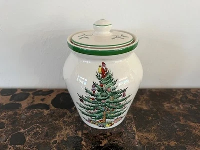 SPODE (England) Christmas Tree S3324U Ginger Jar with lid 5.5" Tall; vintage - Image 1 of 4