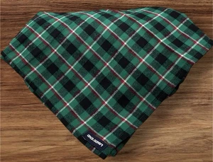 NEU Lands' End grün kariert Baumwolle Hund Bandana groß 20"x20" Urlaub Weihnachten - Bild 1 von 5