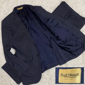 Paul Stuart Gold Label Silk Blend Stripe Two Piece Suit Navy Made in Japan - Picture 1 of 24