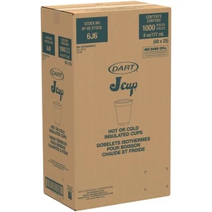 Dart 6J6 6 Unzen Weiß Schaumstoff Becher J-Cup Thermo Trinkbecher Kiste mit 1.000 - Bild 1 von 7
