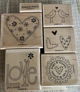 Stampin' Up "Love You Much" Set of 6 Heart, Love, Birds (Used) - Picture 1 of 2