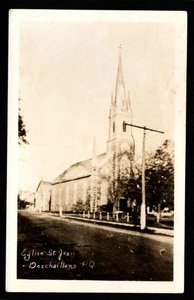 RPPC ÉGLISE ST. JEAN-BAPTISTE RÖMISCH-KATHOLISCHE KIRCHE QUEBEC, KANADA POSTKARTE - Bild 1 von 2