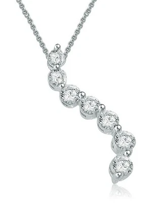 Collar Colgante Viaje I1 G 1.05 Quilates Diamante Natural Oro Blanco 14K 1.00 Pulgadas Foto 1 de 4