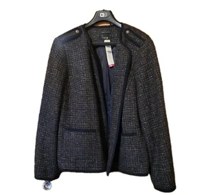 Talbots Metallic Tweed Blazer Womens Sz 20W  Wool Alpaca Italian Knitted Fabric - Picture 1 of 8