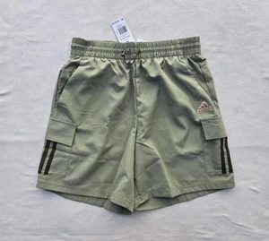 Adidas Sun Cargo Shorts Herren Medium grün 3-Streifen Taschen Ripstop leicht - Bild 1 von 11