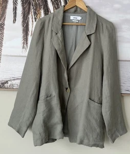 NOTSHY Cashmere 100% Linen Single Button Blazer Jacket Size L - Picture 1 of 6