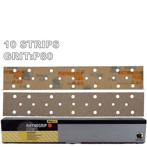 10 tiras de lijado Indasa Rhynogrip 70x420 mm agarre gancho abrasivo arena - Imagen 1 de 3