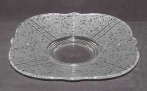 Paden City Glass Co. DAISY CROSS Crystal Square Sandwich Plate (Crowsfoot Blank) - Picture 1 of 3