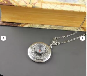 Working Compass Locket Necklace travel compass pendant Steampunk - Picture 1 of 5