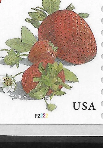 NEW PLATE NUMBER!!--PNC 5 Scott #5201, 3c Strawberries, Plate #P2222, F-VF MNH Cover