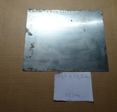 Blech, Zinkblech ? Stärke 0,3 mm, ca. 24,3 x 20,2 cm x 0,3 mm - Bild 1 von 2