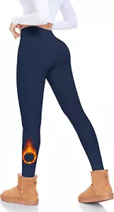 Fleece Lined Leggings Women Tummy Control High Waisted Workout Winter Warm Soft - Picture 1 of 12