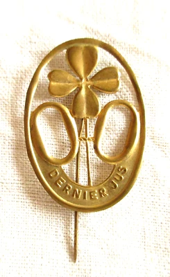 Ancienne Marque tasse Epingle à tasse "dernier jus" trèfle à 4 feuilles - Photo 1/4