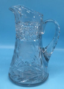 Antique American Brilliant Period ABP Cut Crystal Glass Pitcher Jug 11" Floral - Picture 1 of 9