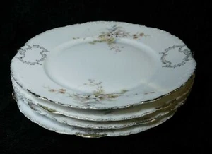 4 LOVELY ANTIQUE GERMAN ROSENTHAL MONBIJOU 10" PLATES Floral - Picture 1 of 5