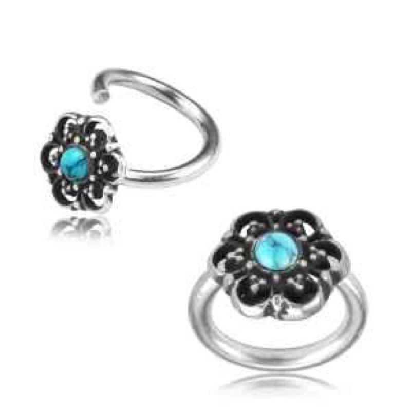 SINGLE 16G STERLING SILVER NOSE RING TRAGUS EARRING HOOPS HELIX SNUG CONCH ROOK  - Image 1 of 1