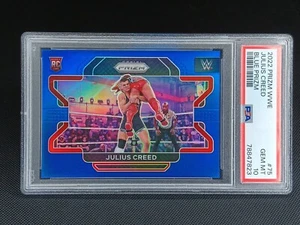 2022 Panini Prizm WWE #75 JULIUS CREED Brothers Tag Team RC Blue /199 PSA 10 GEM - Picture 1 of 2
