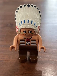 Lego Duplo Big Chief Native American Mini Figure Set #2432 Teepee Indian Village - Picture 1 of 7
