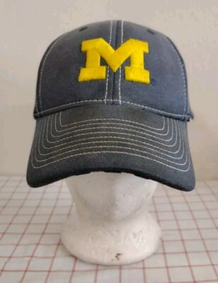 University Of Michigan Cap Hat Gray Size S/M Mens Embroidered Adidas 3 Stripes - Image 1 of 4