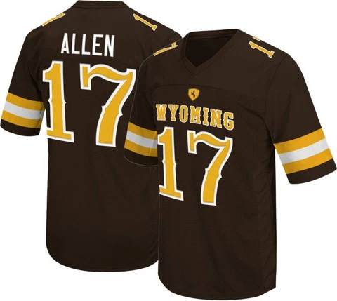 Wyoming Cowboys Josh Allen #17 Original Retro Brand Brown NCAA Game Jersey Cover
