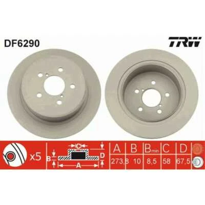 TRW 2X Disque De Frein Arrière 2738 Complet Pour Subaru Outback BL BP Legacy IV - Photo 1/2