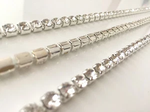 Silber 1 Meter A ++ Qualität Diamant Kristall Kette für Party Hochzeit Kleid Dekor - Bild 1 von 8