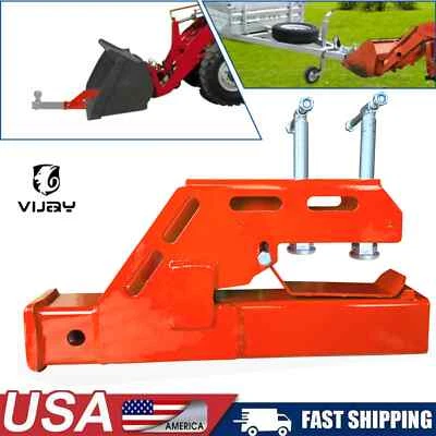 Clamp On Trailer Hitch Receiver 2'' Ball Mount Adapter for Tractor Bucket Bobcat - Image 1 of 4