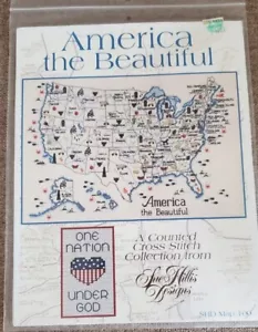 Sue Hillis Designs America the Beautiful Map & Capitols Counted Cross Stitch NIP - Picture 1 of 1