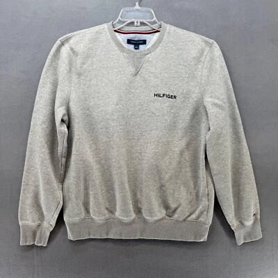 Tommy Hilfiger Sudadera Para Hombre Grande Crew Gris Jaspeado Suéter Preppy Náutico Foto 1 de 4
