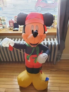 Gemmy Disney Airblown Santa Mickey Mouse Scarf Airblown Inflatable Tested 3.5’ - Picture 1 of 8