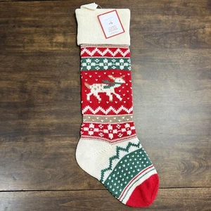 POTTERY BARN KIDS REINDEER CLASSIC FAIR ISLE CHRISTMAS STOCKING ~ NO MONO - Picture 1 of 7