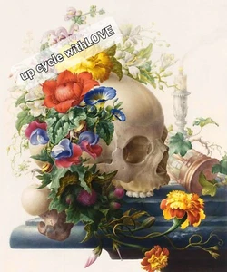 MUEBLES TRANSFERENCIA PARED CALAVERA GÓTICA FLORES FROTAR SECO EN TOBOGÁN DE AGUA PEGATINA ❤️ - Imagen 1 de 7