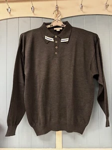MURANO Mens MADE IN ITALY ITALIAN Charcoal Gray Merino Wool Knit Sweater sz XXL - Picture 1 of 5