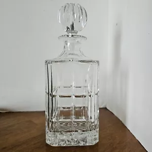 Very Nice Late 1980's Lead Crystal Square Decanter with Stopper - Picture 1 of 17