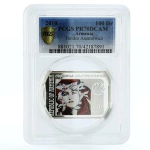 Armenia 100 dram Artist Teodor Axentowicz PR70 PCGS silver proof 2010 - Picture 1 of 2