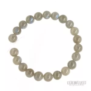 22 Natürlicher Labradorit ap. 8 mm (8,2 - 8,6 mm) Runde Perlen (7") Blauer Blitz #11292 - Bild 1 von 3