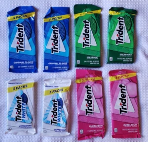 Trident Chewing Gum Varies Flavors 3 Packs (Lot of 8) - Picture 1 of 1