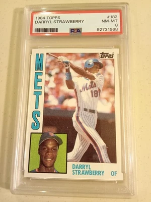 1984 Topps Darryl Strawberry #182 Graded PSA 8 Rookie Baseball Card - Image 1 of 2