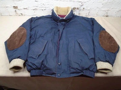 Jaqueta náutica masculina vintage anos 90 Y2K XL acolchoada de pato para baixo cotovelo adesivos - Imagem 1 de 4