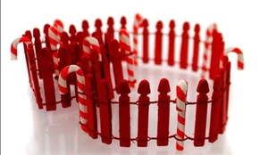 Dept 56, "Candy Cane Fence". Measures 2" X 24". - Picture 1 of 4