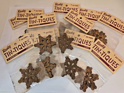 36 Rusty Tin Snowflakes - 2" - Craft Supplies/Holiday DIY - Image 1 of 3