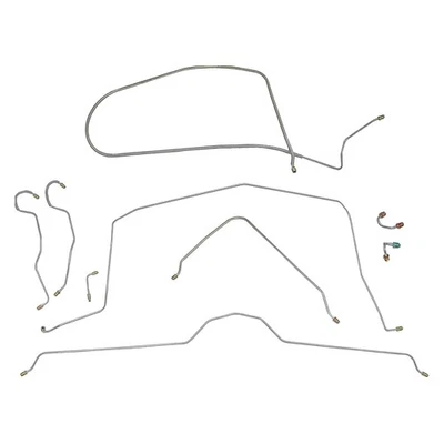 Kit de línea de freno disco manual tubos completos Chevrolet Corvette 1967 acero inoxidable 9 piezas Foto 1 de 4