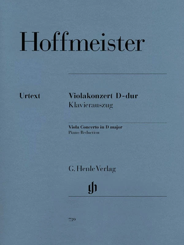 Hoffmeister Viola Concerto in D Major Henle Urtext with Piano Sheet Music Book - Image 1 of 1