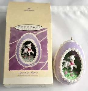 Hallmark Keepsake Sweet As Sugar 1994 decorazione pasquale con scatola uovo di pecora - Foto 1 di 7