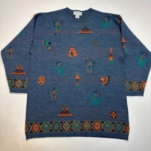 Vintage Tricots St Raphael Sweater Womens Medium Indian Native American Wool - Picture 1 of 5