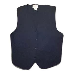 Chaleco Suéter Cárdigan Vintage Talbots Azul Marino. Talla PL 100 % lana merino - Imagen 1 de 9