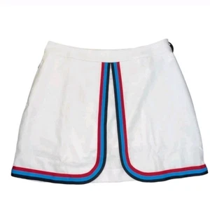 G/Fore Ripsband Schlitz vorne Skort Schnee/Marineblau/Rot Rock Golf Afore Gorpcore Gr. 8 - Bild 1 von 8