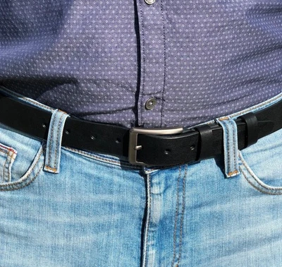 Ceinture homme en cuir, Ceinture en cuir de qualité pour homme - Photo 1/4